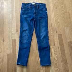 Madewell Women’s Blue Medium Wash Cotton Denim 9” High Rise Skinny Jeans
